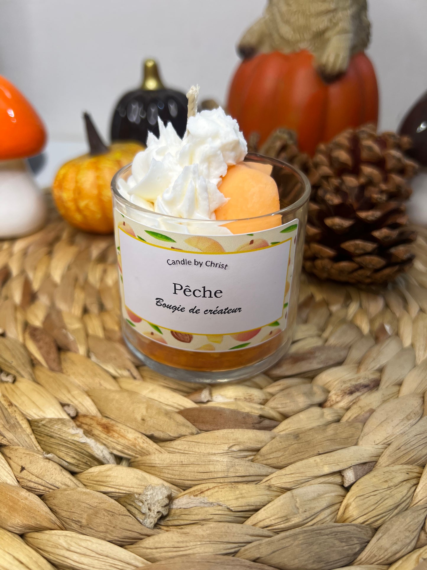 Petite bougie senteur pêche